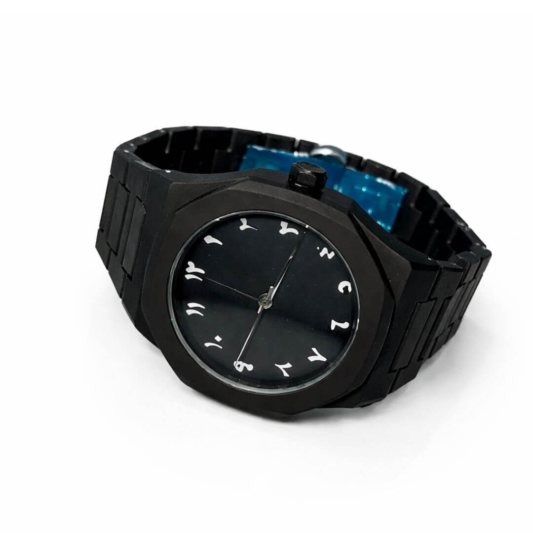 Arabic Aura Watch (Black with white numeral)